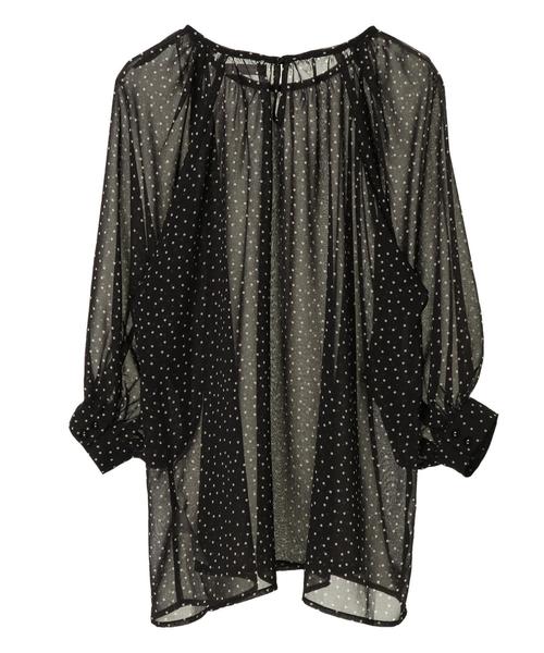 AMERICAN HOLIC（アメリカンホリック）の「ラグランギャザー7分袖ブラウス＊（シャツ/ブラウス・レディース・カーキ/モカ/ドット・FREE）」の10枚目の写真