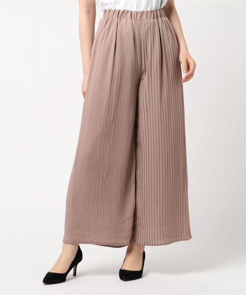 STYLEBLOCK（スタイルブロック）の「プリーツワイドパンツ（その他パンツ・レディース・カーキ/ブルー/グレイッシュベージュ/レンガ・M）」の2枚目の写真