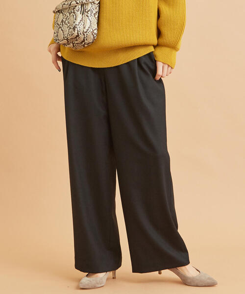 BEAUTY&YOUTH UNITED ARROWS(ビューティーアンドユースユナイテッドアローズ)の「BY∴ サキソニータックワイドパンツ◆(その他パンツ・レディース・ベージュ/ライム/ブラック・MEDIUM/SMALL/LARGE)」の2枚目の写真