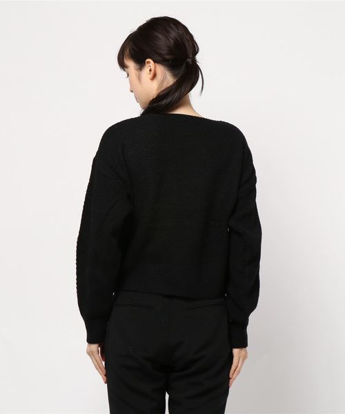 fifth（フィフス）の「ケーブルラインニットプル―バー（ニット/セーター・レディース・ブラック/ベージュ・MEDIUM）」の12枚目の写真