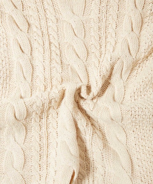 fifth（フィフス）の「ケーブルラインニットプル―バー（ニット/セーター・レディース・ブラック/ベージュ・MEDIUM）」の9枚目の写真