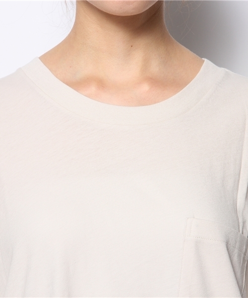 CIAOPANIC（チャオパニック）の「【Ciaopanic】32/-弱強撚天竺ビッグポケTee（ワンピース・レディース・グレー/ネイビー/ブルー/ホワイト・FREE）」の11枚目の写真