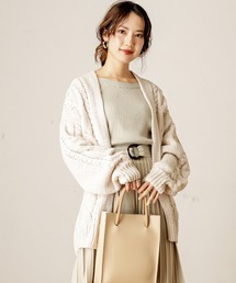 natural couture | マットモールケーブルミドルカーディガン(カーディガン/ボレロ)
