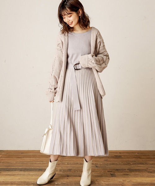 natural couture（ナチュラルクチュール）の「マットモールケーブルミドルカーディガン（カーディガン/ボレロ・レディース・アイボリー/ライトベージュ/モカ・FREE）」の19枚目の写真