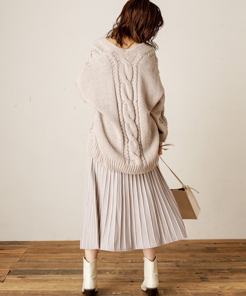 natural couture（ナチュラルクチュール）の「マットモールケーブルミドルカーディガン（カーディガン/ボレロ・レディース・アイボリー/ライトベージュ/モカ・FREE）」の13枚目の写真