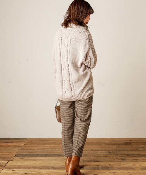 natural couture（ナチュラルクチュール）の「マットモールケーブルミドルカーディガン（カーディガン/ボレロ・レディース・アイボリー/ライトベージュ/モカ・FREE）」の22枚目の写真