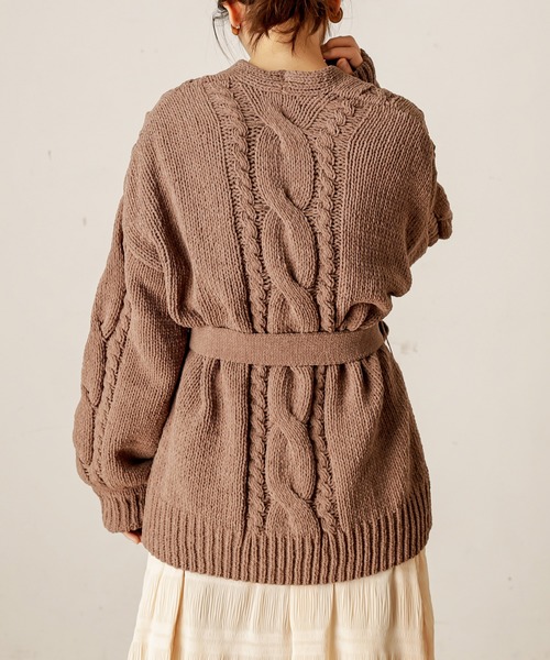 natural couture（ナチュラルクチュール）の「マットモールケーブルミドルカーディガン（カーディガン/ボレロ・レディース・アイボリー/ライトベージュ/モカ・FREE）」の18枚目の写真