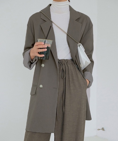 chuclla（チュクラ）の「【chuclla】ビッグシルエット テーラードジャケット cb-3 chw1002（テーラードジャケット・レディース・アイボリー/ブラック/モカ/ペールイエロー・FREE）」の2枚目の写真