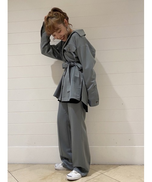 CONVERSE TOKYO（コンバーストウキョウ）の「スウェードタッチセミフレアパンツ（その他パンツ・レディース・ブラウン/グリーン・SMALL/MEDIUM）」の5枚目の写真