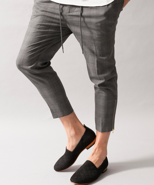 MONKEY TIME（モンキータイム）の「MT ∴ T/W シルク ジップ イージー スラックス/パンツ ◆（スラックス・メンズ・グレー・X-LARGE/LARGE/MEDIUM/SMALL）」の3枚目の写真