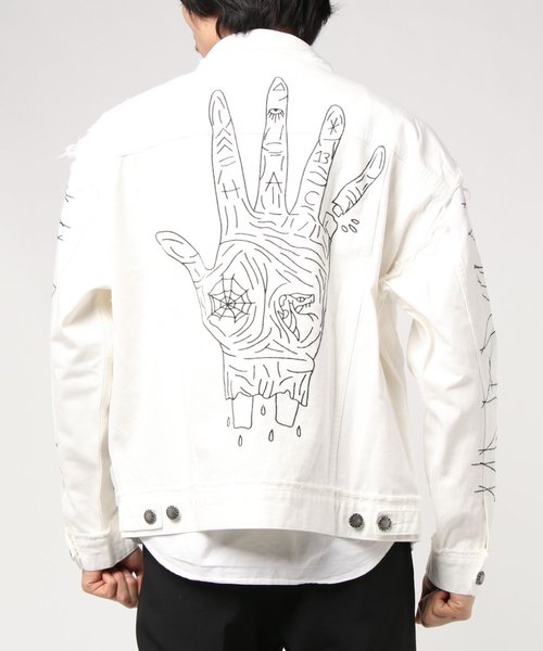 Haculla（ハキュラ）の「TATTED HACULLA DENIM JACKET/デニムジャケット（デニムジャケット・メンズ・ホワイト・XL）」の2枚目の写真