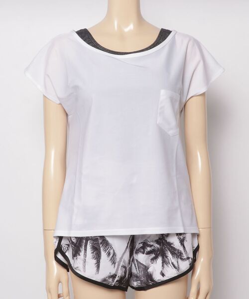 Beachqueen ビーチクイーン ボタニカル柄ショーツ 無地タンクトップ型ビキニ Tシャツ付き４点セット 水着 Beach Queen ビーチクイーン のファッション通販 Zozotown