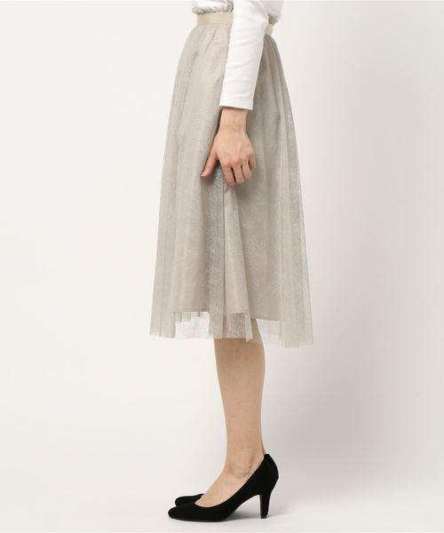 12Twelve Agenda（トゥエルブ　アジェンダ）の「レースフレアスカート（スカート・レディース・ベージュ/カーキ/ラベンダー・S/M）」の4枚目の写真