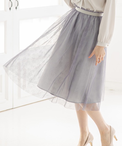 12Twelve Agenda（トゥエルブ　アジェンダ）の「レースフレアスカート（スカート・レディース・ベージュ/カーキ/ラベンダー・S/M）」の3枚目の写真