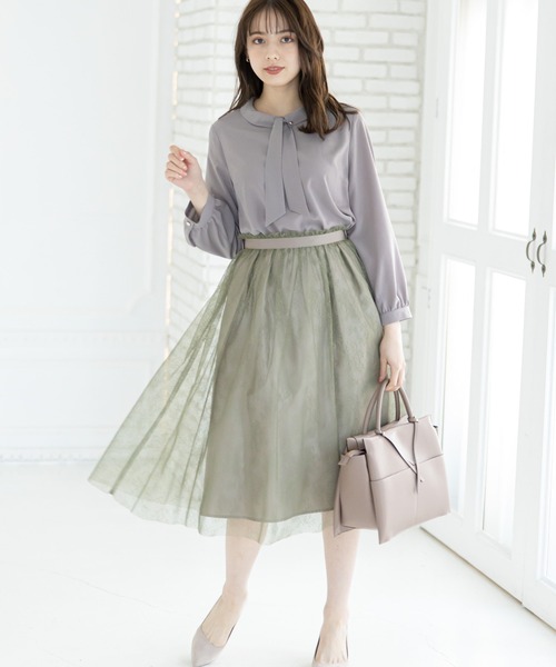 12Twelve Agenda（トゥエルブ　アジェンダ）の「レースフレアスカート（スカート・レディース・ベージュ/カーキ/ラベンダー・S/M）」の2枚目の写真