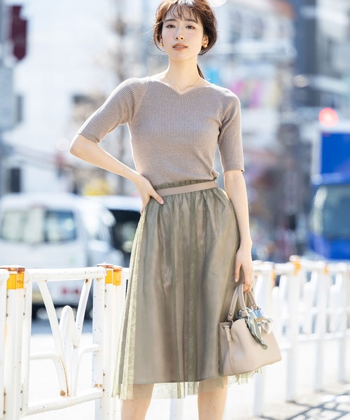 12Twelve Agenda（トゥエルブ　アジェンダ）の「レースフレアスカート（スカート・レディース・ベージュ/カーキ/ラベンダー・S/M）」の7枚目の写真