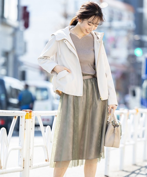 12Twelve Agenda（トゥエルブ　アジェンダ）の「レースフレアスカート（スカート・レディース・ベージュ/カーキ/ラベンダー・S/M）」の6枚目の写真