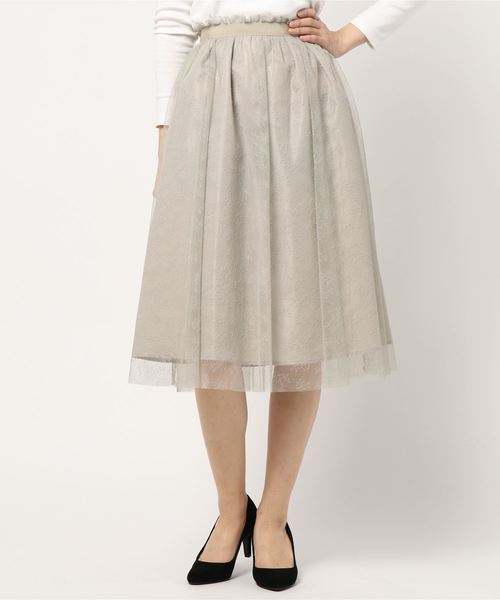 12Twelve Agenda（トゥエルブ　アジェンダ）の「レースフレアスカート（スカート・レディース・ベージュ/カーキ/ラベンダー・S/M）」の12枚目の写真