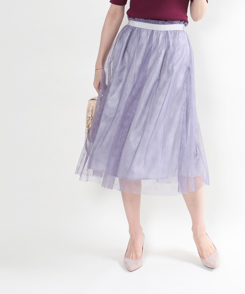12Twelve Agenda（トゥエルブ　アジェンダ）の「レースフレアスカート（スカート・レディース・ベージュ/カーキ/ラベンダー・S/M）」の18枚目の写真