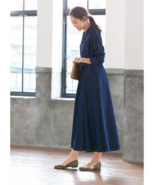 STYLE DELI（スタイルデリ）の「デニム生地シャツワンピースB