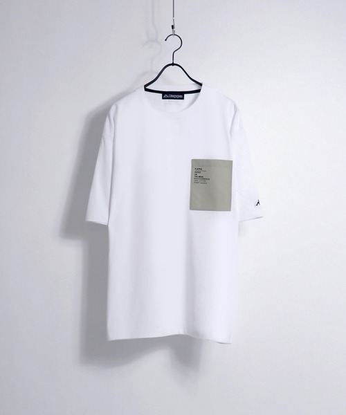 Kappa（カッパ）の「Kappa/カッパ 別注ナイロンポケット切替ビッグシルエットTシャツ（Tシャツ/カットソー・メンズ・ホワイト/ブラック/ベージュ/サックスブルー/ホワイト系その他/ブラック系その他/ホワイト系その他2/ホワイト系その他3/ホワイト系その他4/ブラック系その他2/ブラック系その他3/ブラック系その他4・M/L）」の19枚目の写真