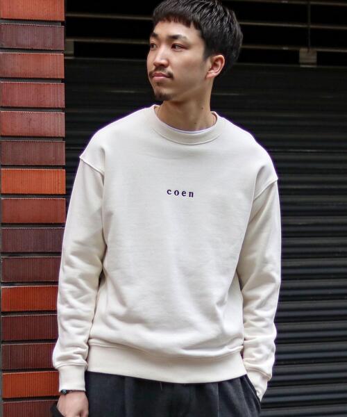 coen（コーエン）の「コーエンロゴ刺繍クルーネックスウェット（トレーナー）（スウェット・メンズ・オフホワイト/ネイビー・X-LARGE/LARGE/MEDIUM/SMALL）」の8枚目の写真