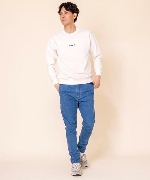 coen（コーエン）の「コーエンロゴ刺繍クルーネックスウェット（トレーナー）（スウェット・メンズ・オフホワイト/ネイビー・X-LARGE/LARGE/MEDIUM/SMALL）」の5枚目の写真
