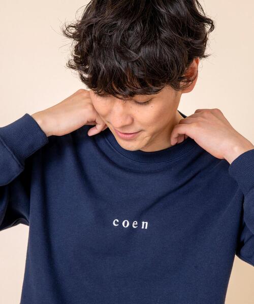 coen（コーエン）の「コーエンロゴ刺繍クルーネックスウェット（トレーナー）（スウェット・メンズ・オフホワイト/ネイビー・X-LARGE/LARGE/MEDIUM/SMALL）」の7枚目の写真