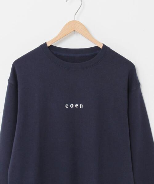 coen（コーエン）の「コーエンロゴ刺繍クルーネックスウェット