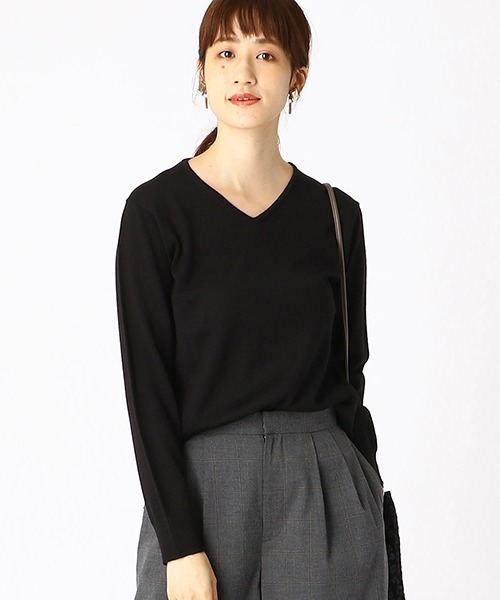 COMME CA ISM(コムサイズム)の「Vネック ニットプルオーバー(ニット/セーター・レディース・ブラック/ベージュ/カーキ/レンガ・SMALL/MEDIUM/LARGE)」の21枚目の写真