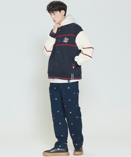 ROMANTIC CROWN(ロマンティッククラウン)の「【ROMANTIC CROWN】SUNDAY SYNDROME BASEBALL CARDIGAN / サンデイ シンドローム ベースボール カーディガン(カーディガン/ボレロ・メンズ・ネイビー/オートミール・SMALL/MEDIUM/LARGE)」の7枚目の写真
