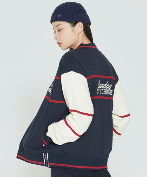 ROMANTIC CROWN(ロマンティッククラウン)の「【ROMANTIC CROWN】SUNDAY SYNDROME BASEBALL CARDIGAN / サンデイ シンドローム ベースボール カーディガン(カーディガン/ボレロ・メンズ・ネイビー/オートミール・SMALL/MEDIUM/LARGE)」の11枚目の写真