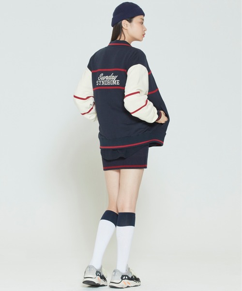 ROMANTIC CROWN(ロマンティッククラウン)の「【ROMANTIC CROWN】SUNDAY SYNDROME BASEBALL CARDIGAN / サンデイ シンドローム ベースボール カーディガン(カーディガン/ボレロ・メンズ・ネイビー/オートミール・SMALL/MEDIUM/LARGE)」の15枚目の写真