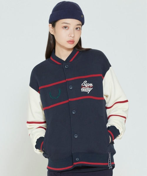ROMANTIC CROWN(ロマンティッククラウン)の「【ROMANTIC CROWN】SUNDAY SYNDROME BASEBALL CARDIGAN / サンデイ シンドローム ベースボール カーディガン(カーディガン/ボレロ・メンズ・ネイビー/オートミール・SMALL/MEDIUM/LARGE)」の9枚目の写真