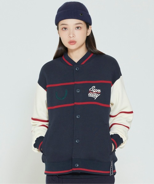 ROMANTIC CROWN(ロマンティッククラウン)の「【ROMANTIC CROWN】SUNDAY SYNDROME BASEBALL CARDIGAN / サンデイ シンドローム ベースボール カーディガン(カーディガン/ボレロ・メンズ・ネイビー/オートミール・SMALL/MEDIUM/LARGE)」の10枚目の写真