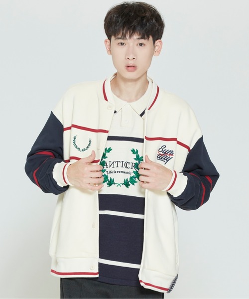 ROMANTIC CROWN(ロマンティッククラウン)の「【ROMANTIC CROWN】SUNDAY SYNDROME BASEBALL CARDIGAN / サンデイ シンドローム ベースボール カーディガン(カーディガン/ボレロ・メンズ・ネイビー/オートミール・SMALL/MEDIUM/LARGE)」の18枚目の写真