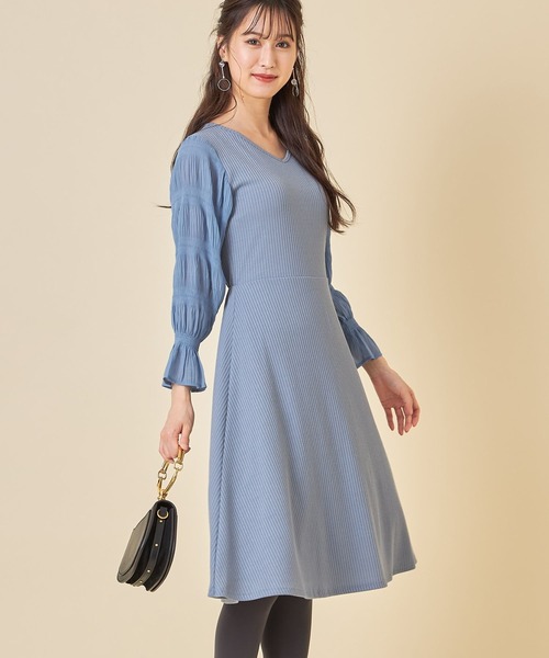 マジョリカプリーツスリーブ切替リブカットワンピース ワンピース Tocco Closet トッコ クローゼット のファッション通販 Zozotown