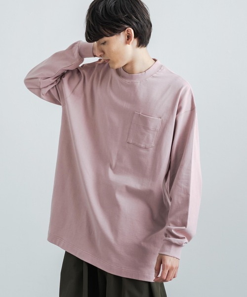 Audience(オーディエンス)の「日本製 ポケット付き長袖AラインロングTシャツカットソー MVS天竺 AUD6237(Tシャツ/カットソー・メンズ・ネイビー/ブラック/チャコール/キャメル/オフホワイト/オリーブ/杢グレー/ホワイト×ブラック/ホワイト×ネイビー/キナリ/スモークピンク/ブルーグレー/ミント/チョコ/シルバーグレー・M/L)」の15枚目の写真