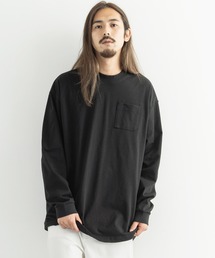 Audience | 日本製 ポケット付き長袖AラインロングＴシャツカットソー MVS天竺 AUD6237(Tシャツ/カットソー)