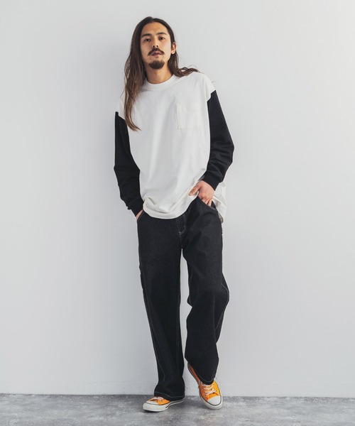 Audience(オーディエンス)の「日本製 ポケット付き長袖AラインロングTシャツカットソー MVS天竺 AUD6237(Tシャツ/カットソー・メンズ・ネイビー/ブラック/チャコール/キャメル/オフホワイト/オリーブ/杢グレー/ホワイト×ブラック/ホワイト×ネイビー/キナリ/スモークピンク/ブルーグレー/ミント/チョコ/シルバーグレー・M/L)」の20枚目の写真