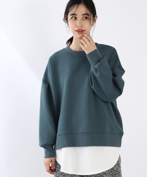 LOWRYS FARM(ローリーズファーム)の「ダンボールクループルオーバーLS 919945(スウェット・レディース・ホワイト/ブラック/ブラウン/ブルー・FREE)」の4枚目の写真