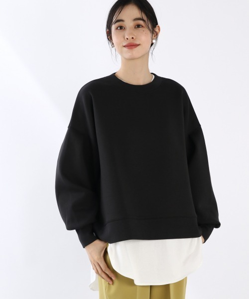 LOWRYS FARM(ローリーズファーム)の「ダンボールクループルオーバーLS 919945(スウェット・レディース・ホワイト/ブラック/ブラウン/ブルー・FREE)」の1枚目の写真