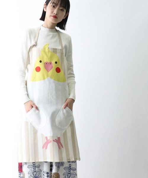 salle de bal（サルデバル）の「FRIENDSHILL / フレンズヒル ショートエプロン　アニマル柄 ･･  FRH（エプロン・レディース・ベージュ/ネイビー/グレー/イエロー/ブラック/ライトブルー/サックスブルー/ブルー/ライトピンク/グリーン/レッド/グリーン系その他/グレー系その他・FREE）」の11枚目の写真