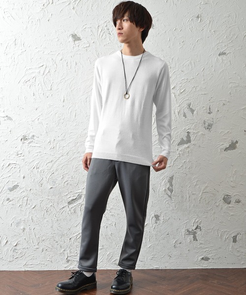 MinoriTY（マイノリティ）の「カシミアタッチクルーニット ウォッシャブルセーター（ニット/セーター・メンズ・ネイビー/チャコール/ブラック/カーキ/ホワイト/グレー/ベージュ/モカ・L/M）」の9枚目の写真