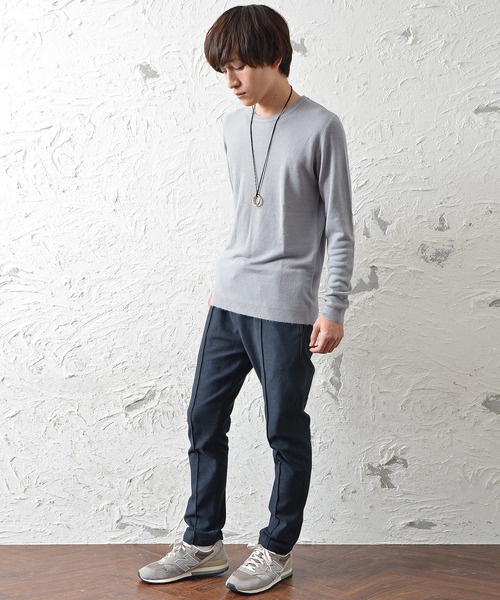 MinoriTY（マイノリティ）の「カシミアタッチクルーニット ウォッシャブルセーター（ニット/セーター・メンズ・ネイビー/チャコール/ブラック/カーキ/ホワイト/グレー/ベージュ/モカ・L/M）」の11枚目の写真