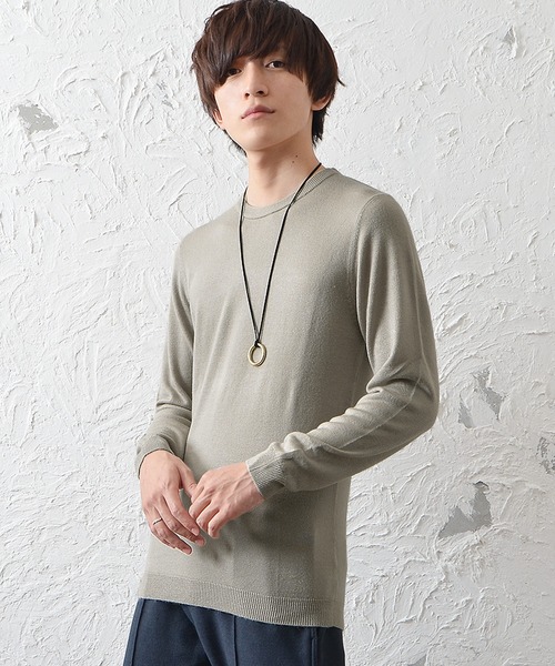 MinoriTY（マイノリティ）の「カシミアタッチクルーニット ウォッシャブルセーター（ニット/セーター・メンズ・ネイビー/チャコール/ブラック/カーキ/ホワイト/グレー/ベージュ/モカ・L/M）」の19枚目の写真