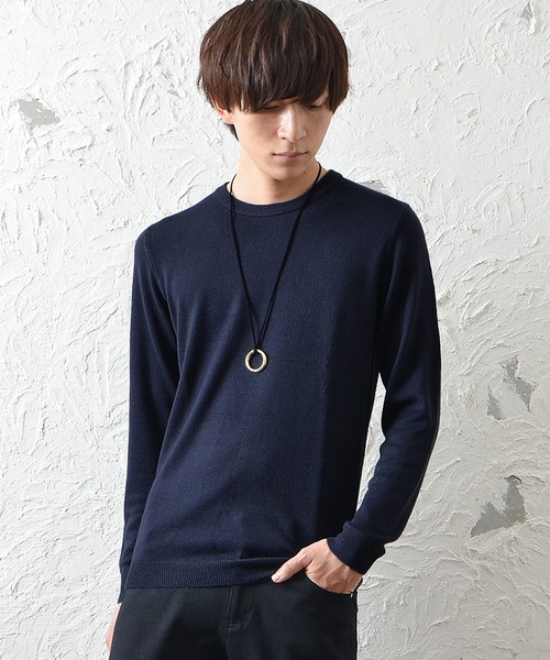 MinoriTY（マイノリティ）の「カシミアタッチクルーニット ウォッシャブルセーター（ニット/セーター・メンズ・ネイビー/チャコール/ブラック/カーキ/ホワイト/グレー/ベージュ/モカ・L/M）」の17枚目の写真