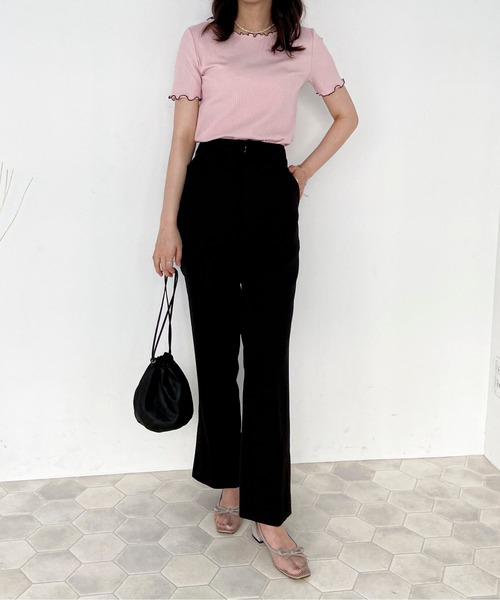 EPIMI E'PIMMY（エピミエピミー）の「メローフリルカットソープルオーバー（Tシャツ/カットソー・レディース・グレー系その他/ブルー/オフホワイト/ブラック/ピンク・MEDIUM）」の21枚目の写真