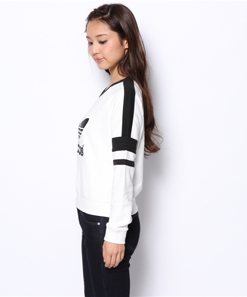 adidas Originals（アディダスオリジナルス）の「アディダス オリジナルス ロゴ クルースウェット LOGO CREW SWEAT M69756（スウェット・レディース・ホワイト/ブラック・X-SMALL/MEDIUM/SMALL）」の4枚目の写真