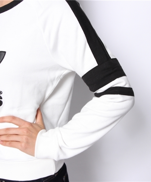 adidas Originals（アディダスオリジナルス）の「アディダス オリジナルス ロゴ クルースウェット LOGO CREW SWEAT M69756（スウェット・レディース・ホワイト/ブラック・X-SMALL/MEDIUM/SMALL）」の7枚目の写真